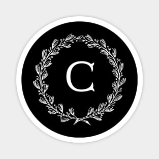 Beautiful Letter C Alphabet Initial Monogram Wreath Magnet